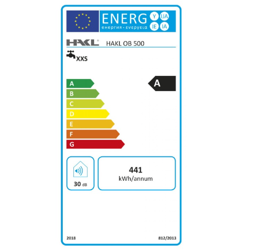 Hakl HK OB 500 elektrická priamoohrevná vodovodná batéria, flexibilné ramienko, 3,3kW, čierna/strieborná